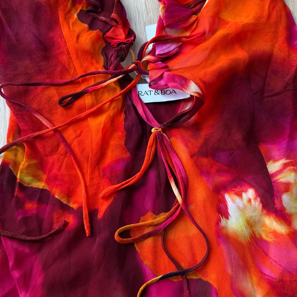Rat & Boa Dali Dress - Orange Abstract Floral - Picture 5 of 5